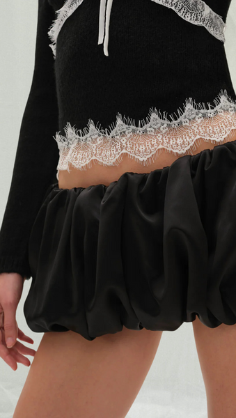 Lena Bubble Mini Skirt - Black – Van De Vort