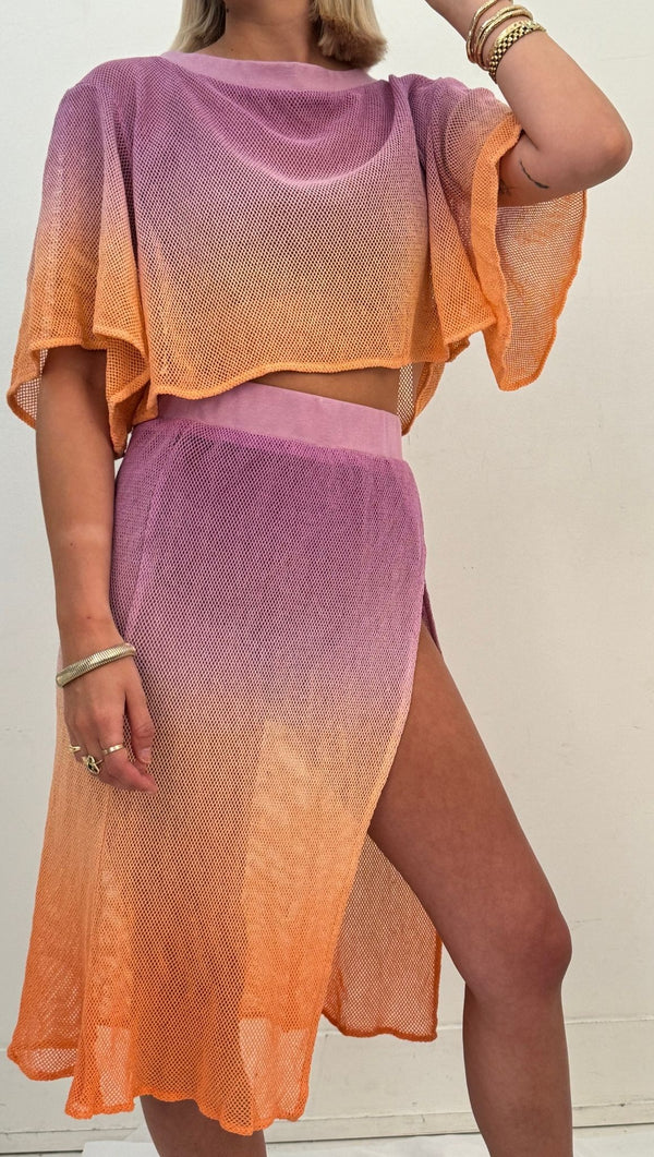 Ombre Mary Jane Midi Skirt - Ember Ombre