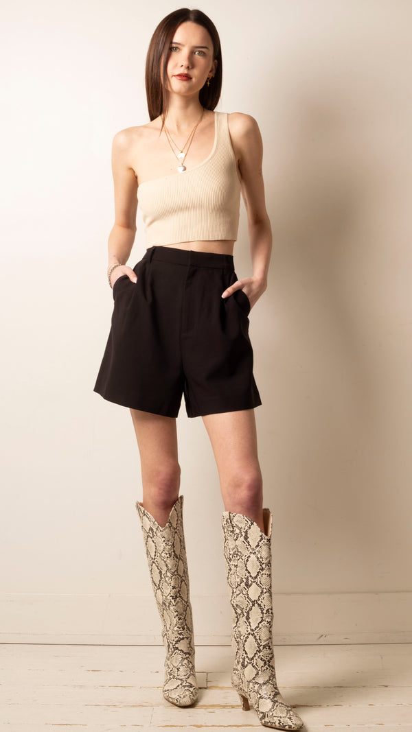 Iris Long Trouser Short - Black