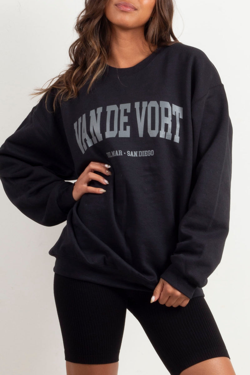 Van De Vort Collegiate Sweatshirt - Black/Charcoal