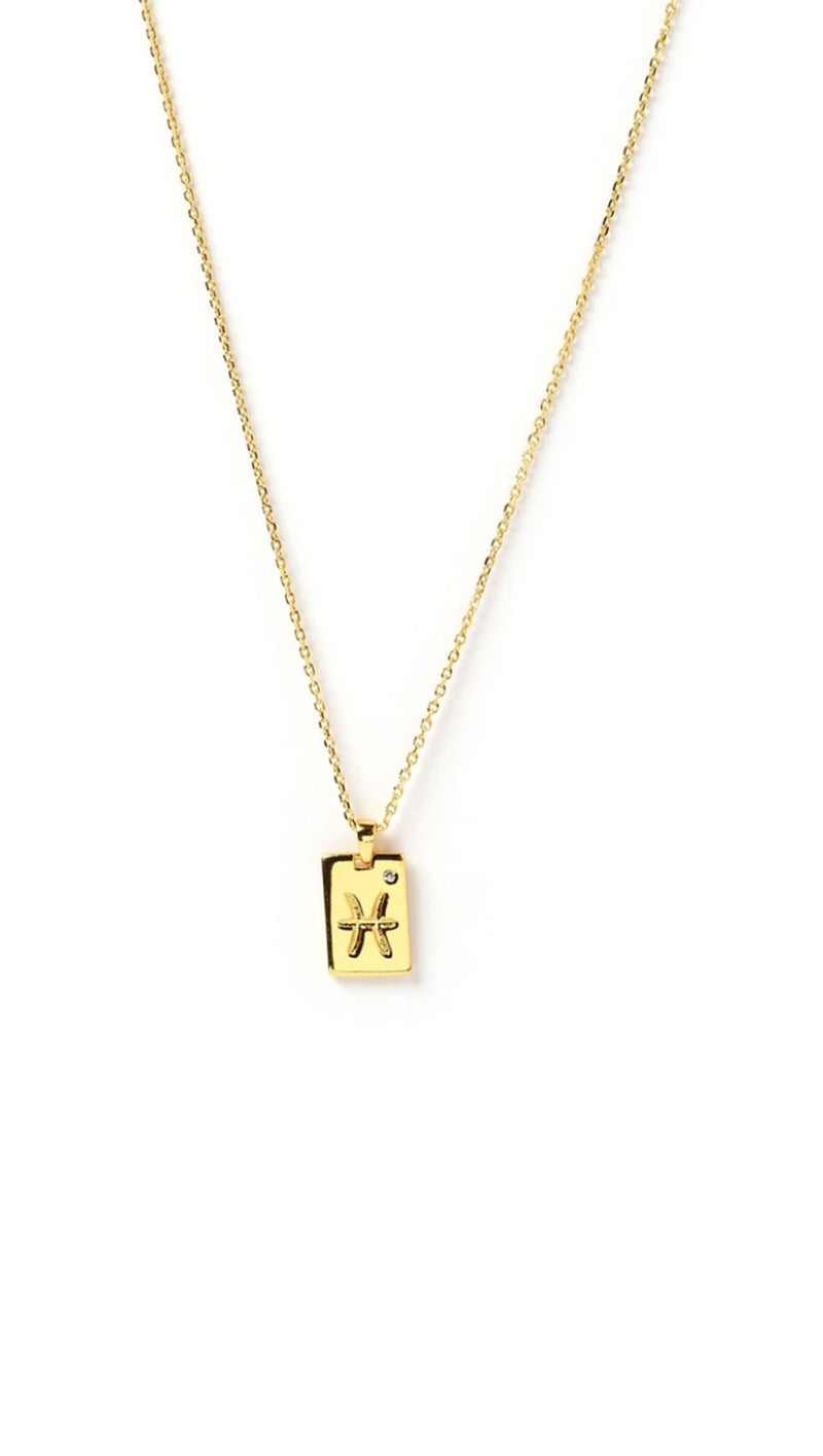 Zodiac Tag Necklace - Gold