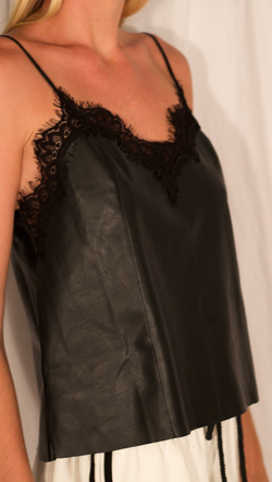 Gionna Leather Cami - Black