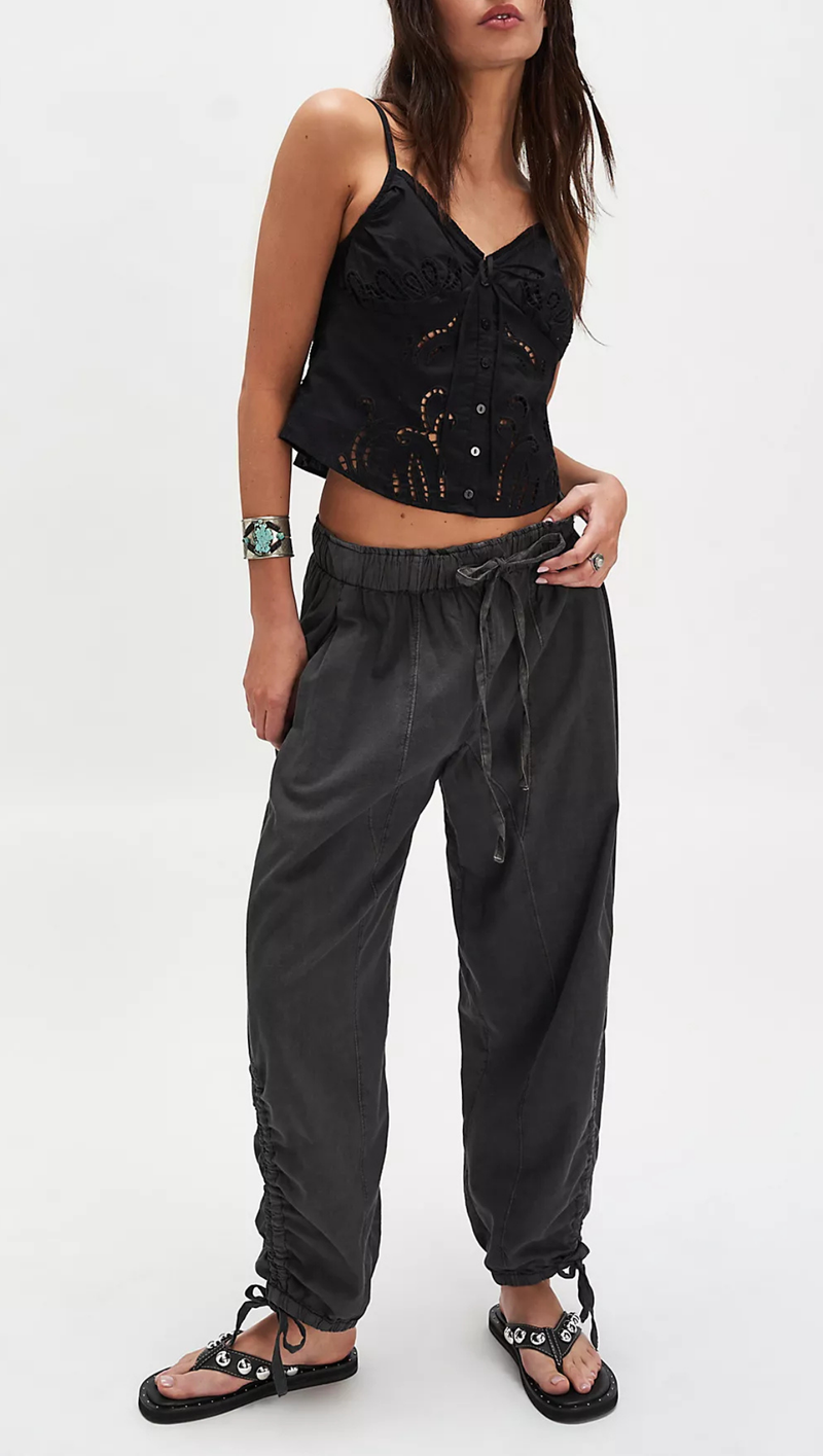 Sweet Sammi Eyelet Top - Black