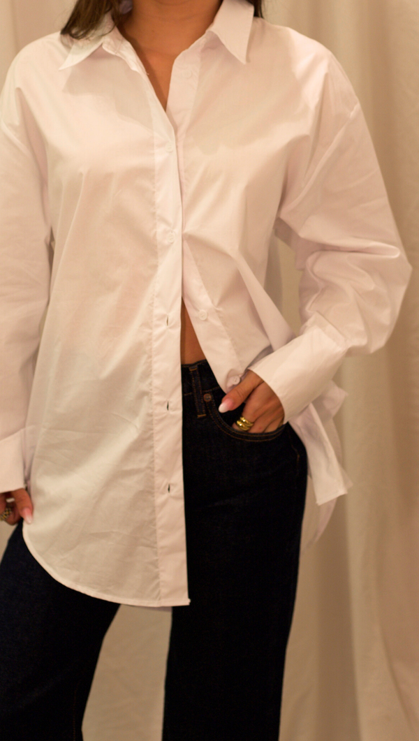 Everyday Oversized Button Down - White
