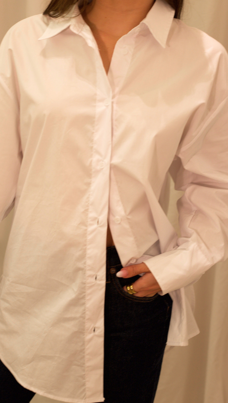 Everyday Oversized Button Down - White