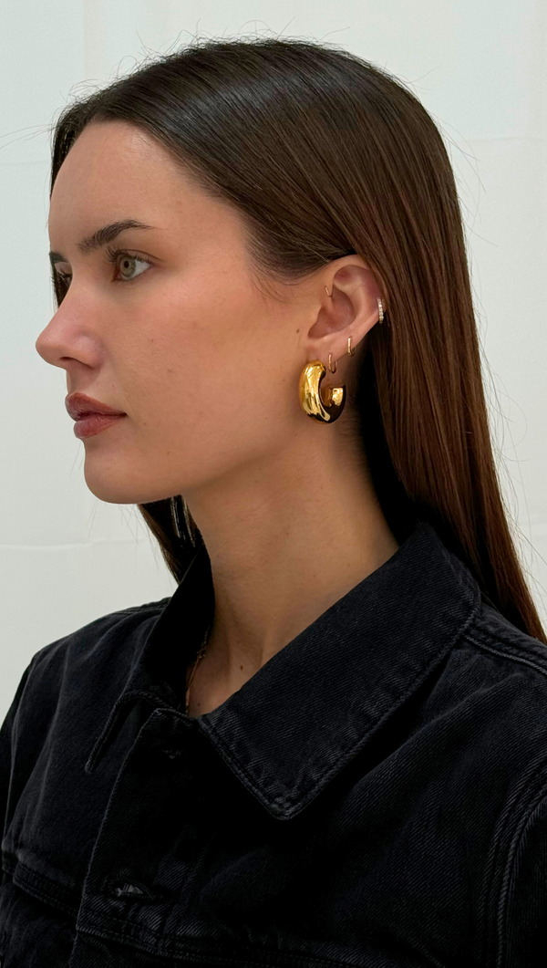 Amina Chunky Hoop - 18k Gold Stainless Steel