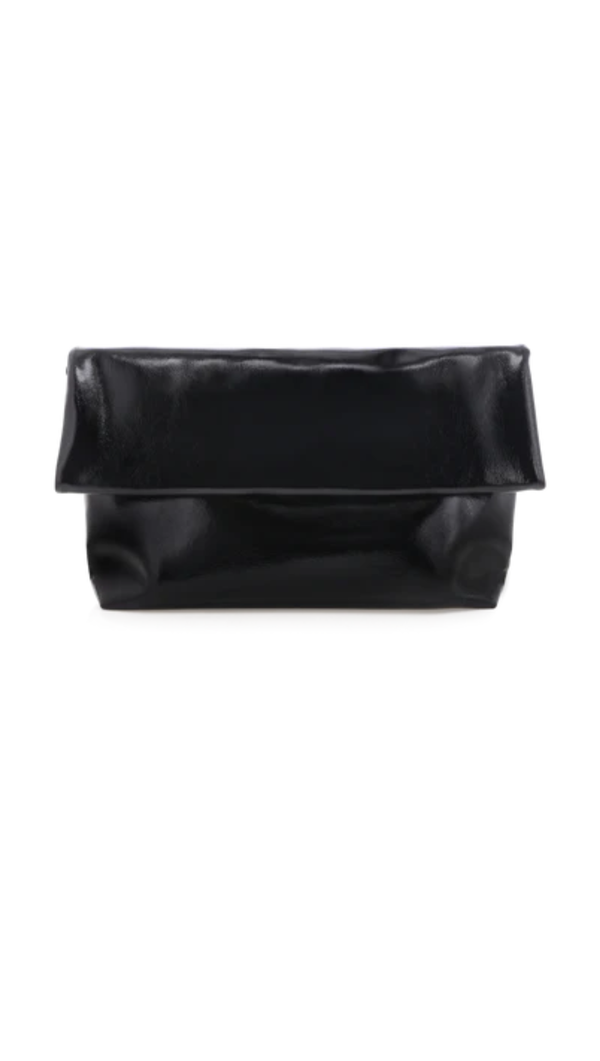 Rylee Clutch Bag - Black Crinkle Patent