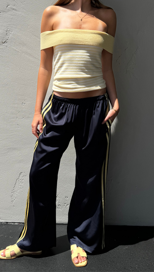 Anine Varsity Stripe Pant -Navy