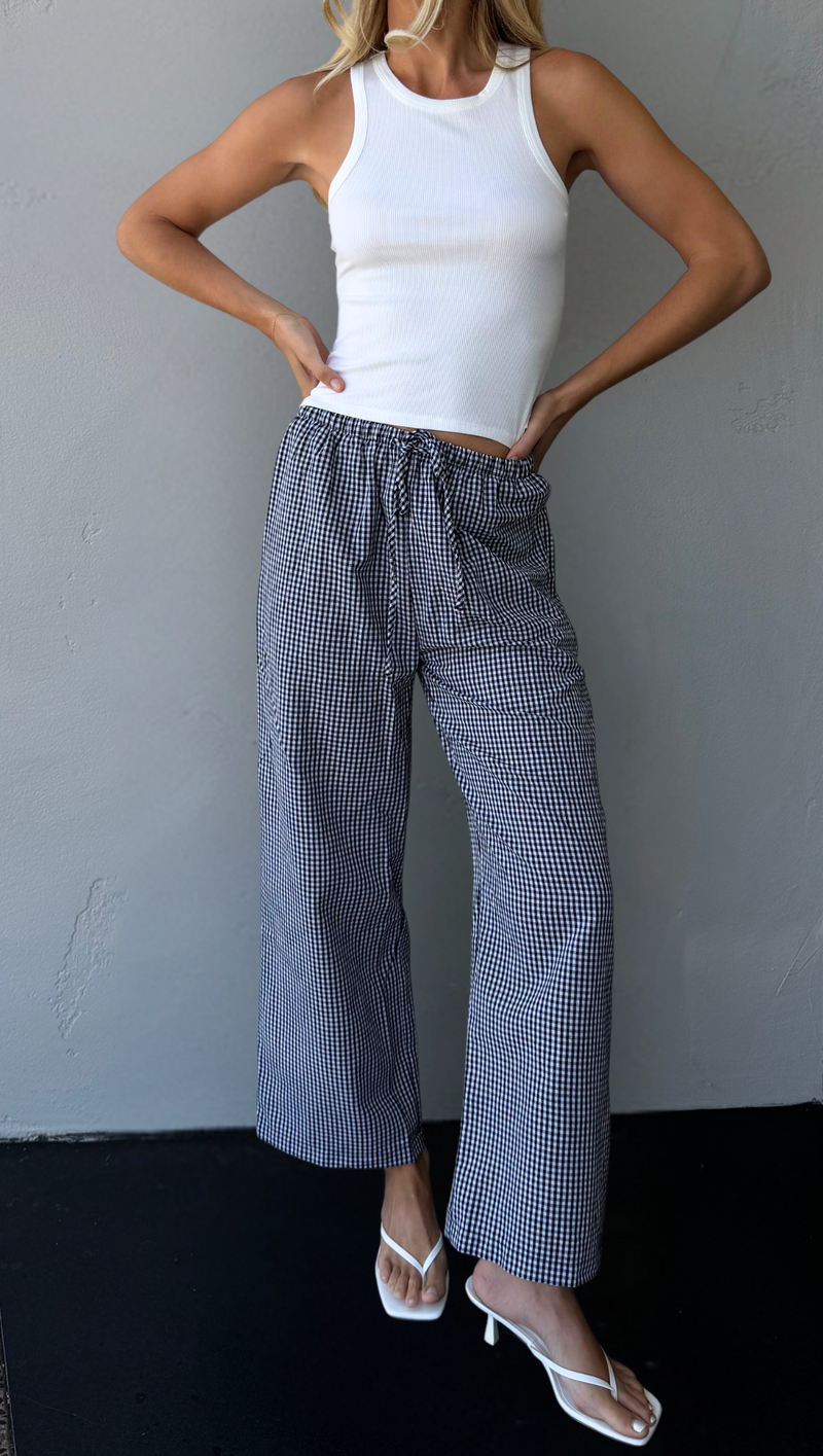Sterling Gingham Trouser - Black
