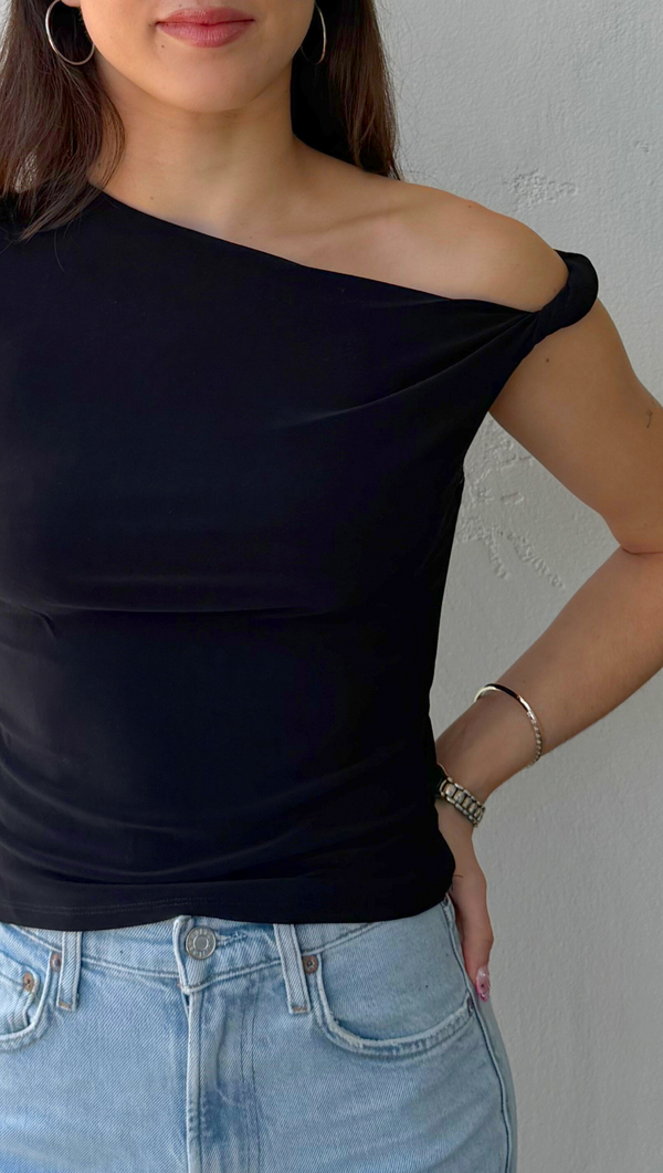 Rowan Asymmetrical Tank - Black