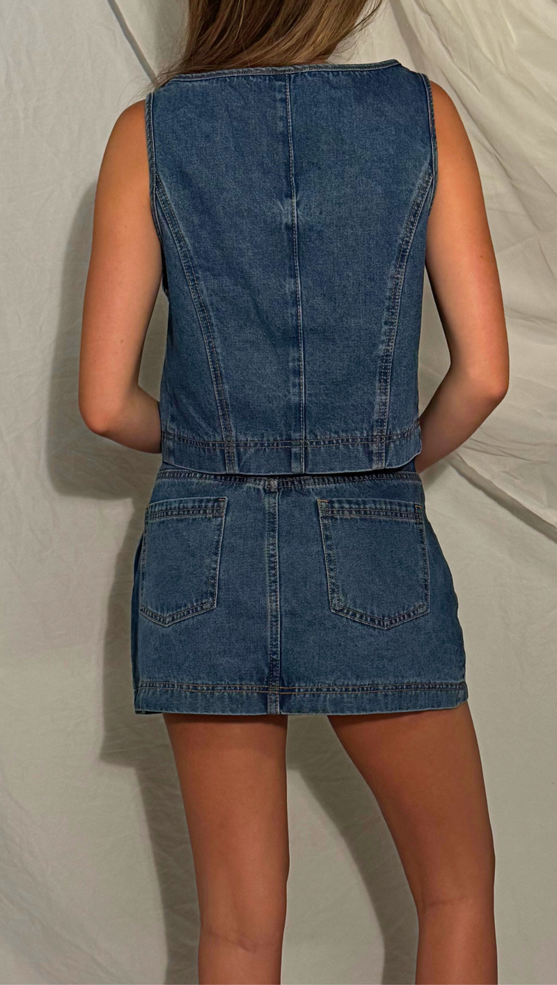 Jesse Skirt Set - Denim