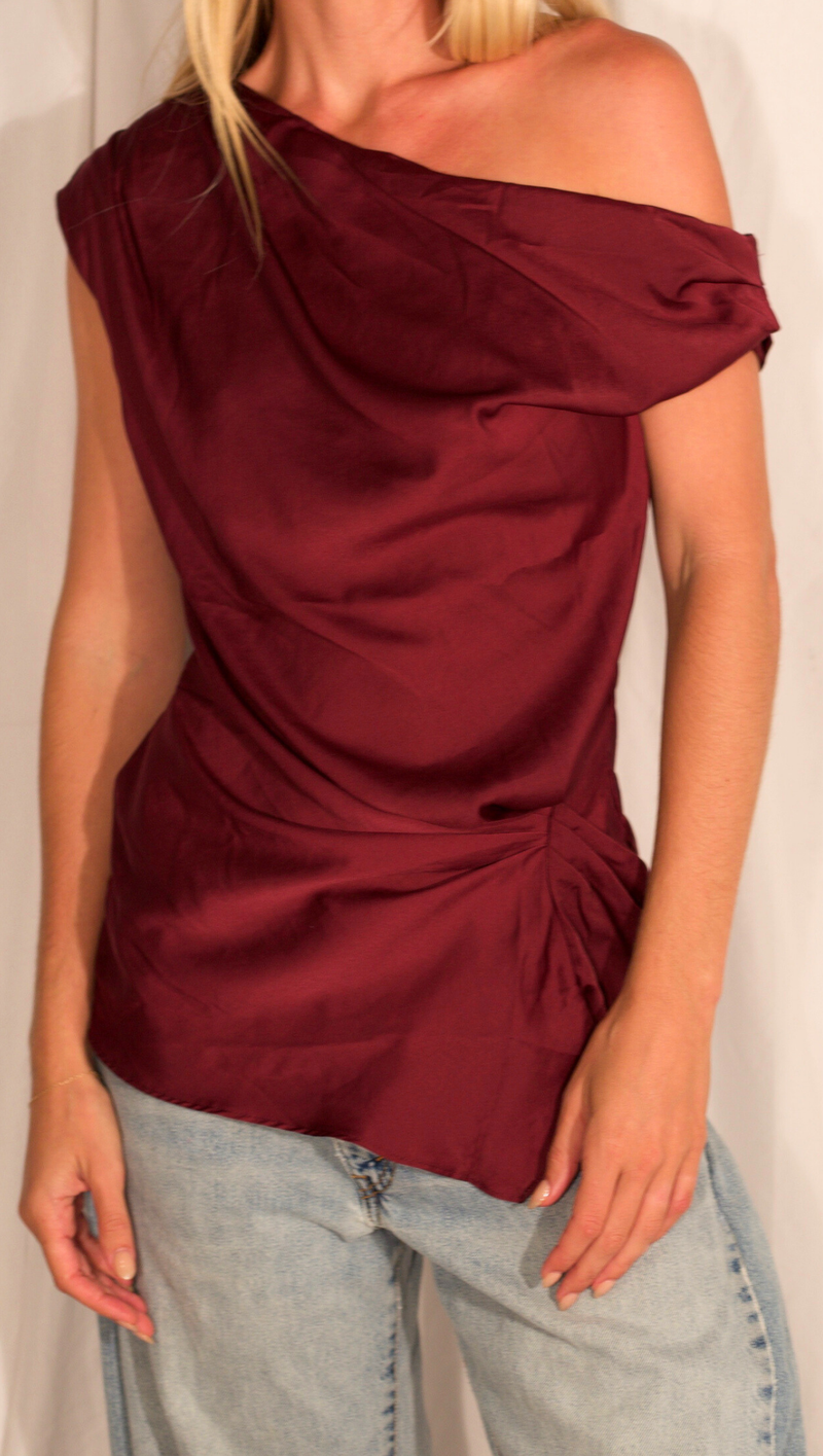 Valentina Asymmetrical Top - Wine