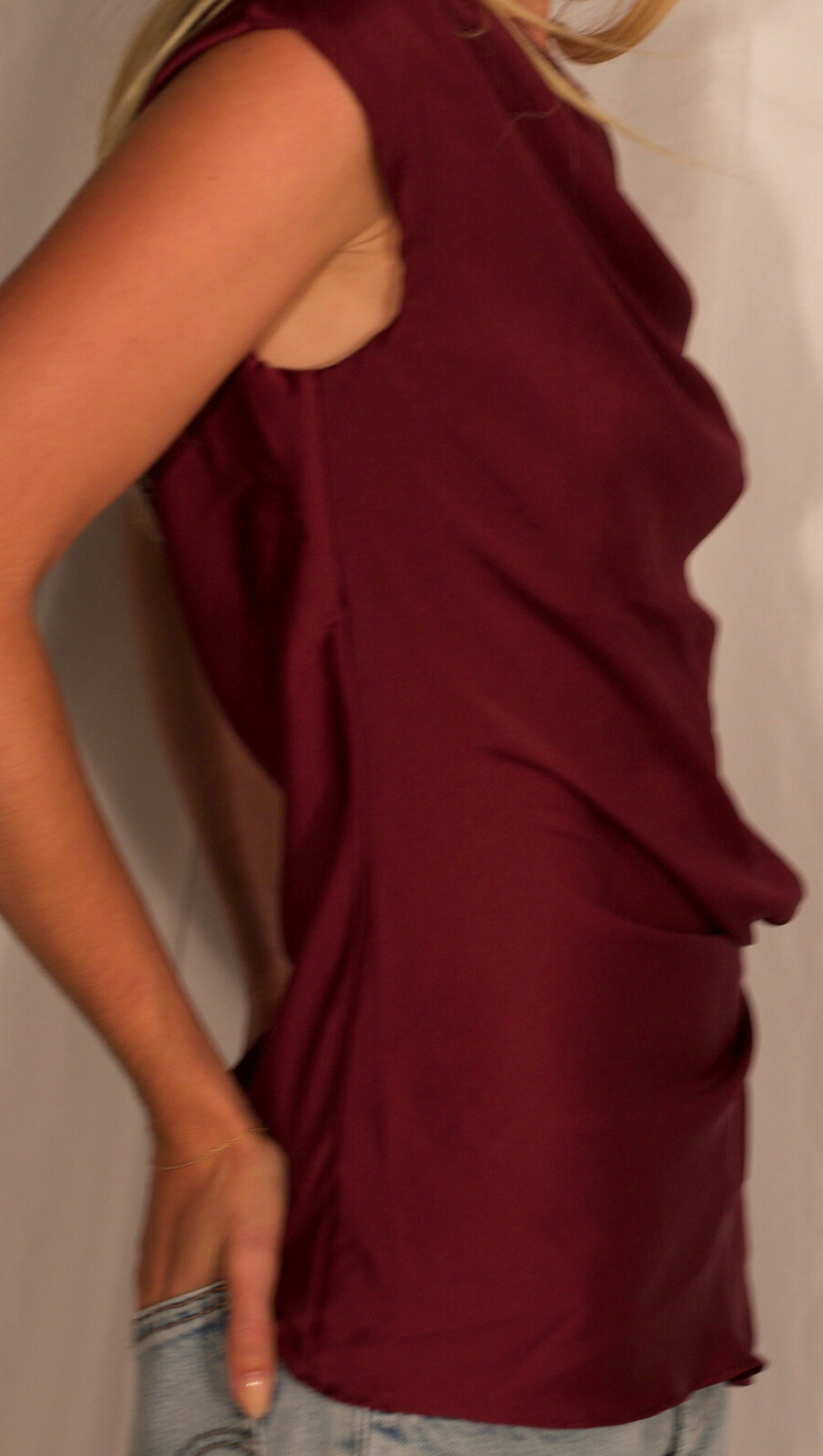 Valentina Asymmetrical Top - Wine