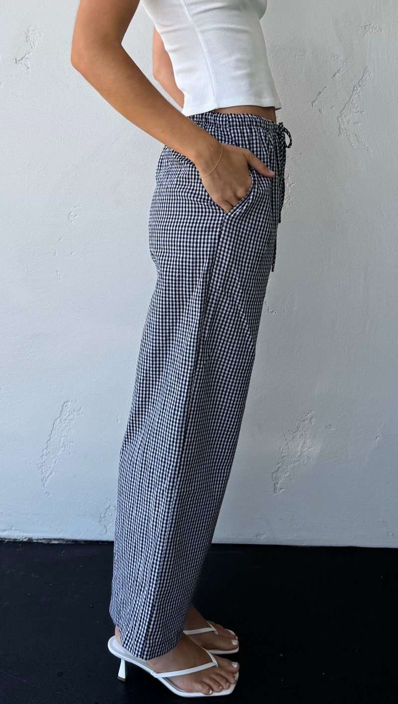 Sterling Gingham Trouser - Black