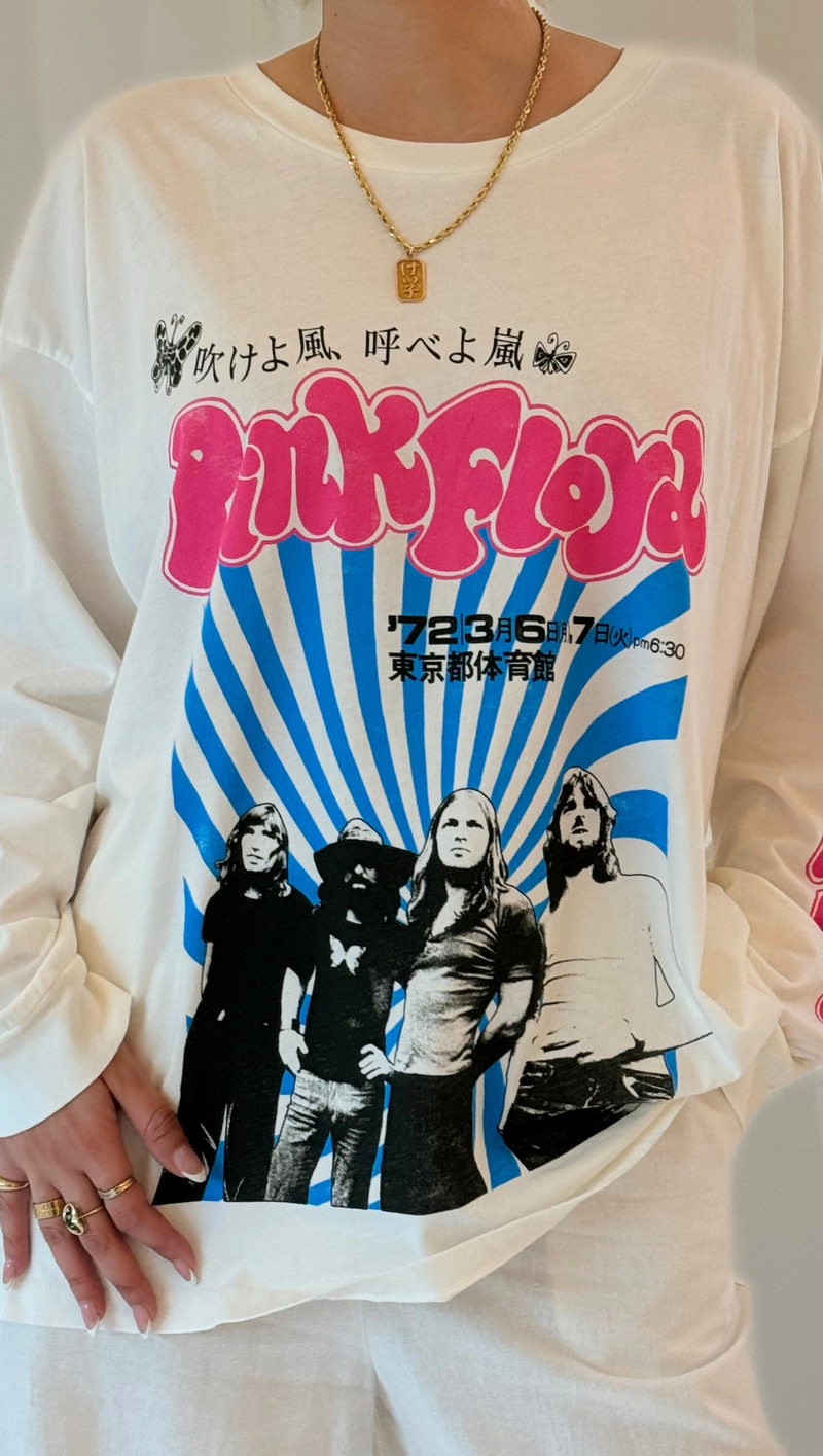 Pink Floyd Spiral Merch LS - Vintage White