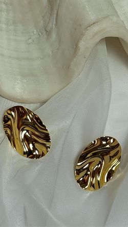 Gold Filled Modern Oval Earrings