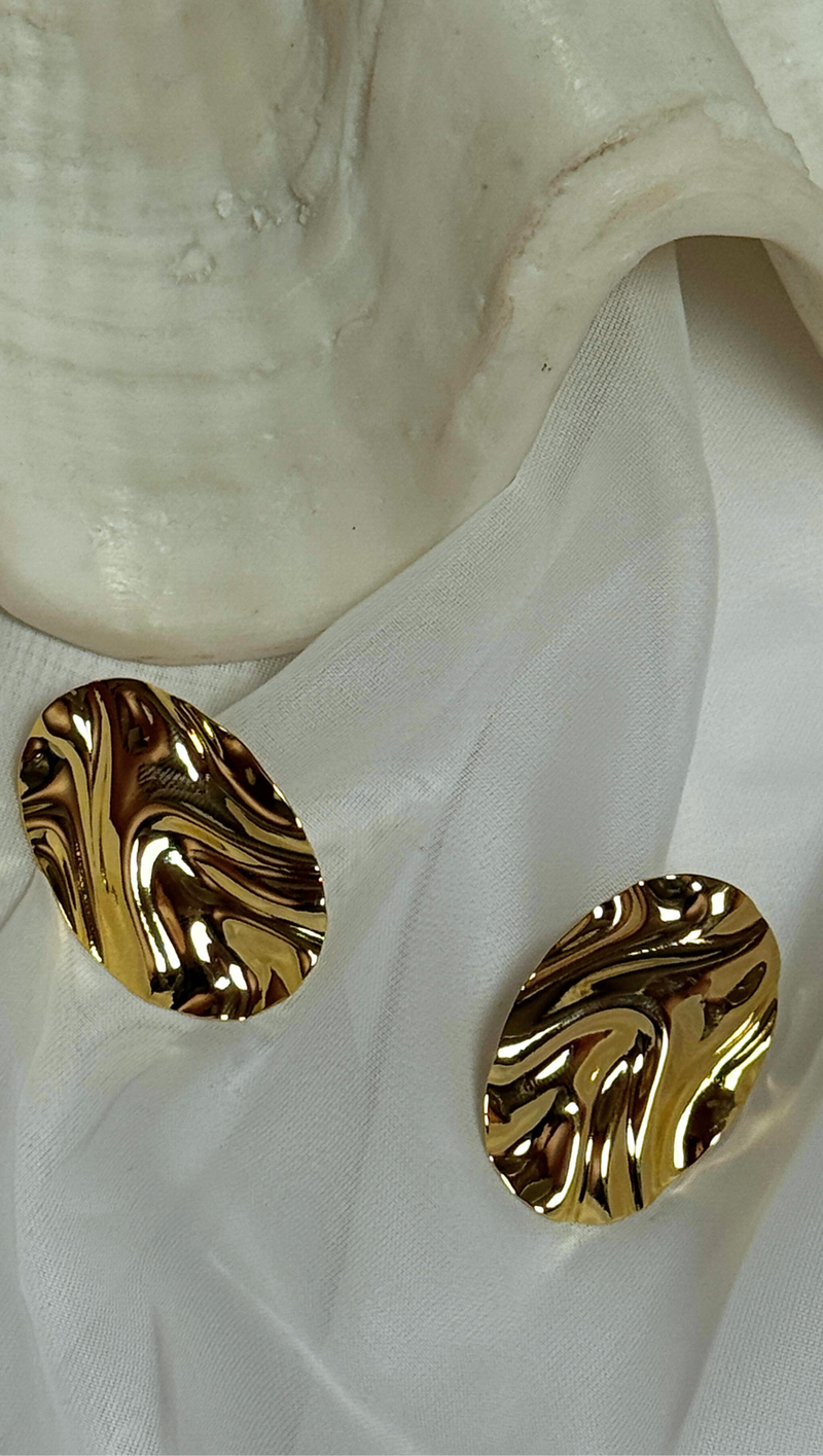 Gold Filled Modern Oval Earrings