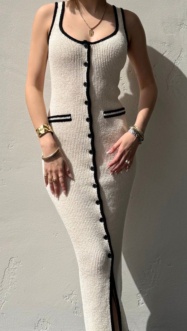 Harper Woven Maxi Dress - Cream