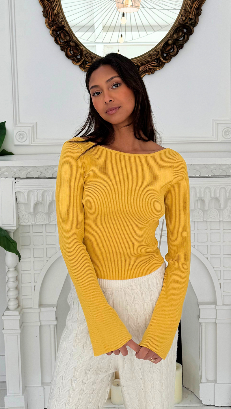 Kimia Bell Sleeve LS - Pastel Yellow