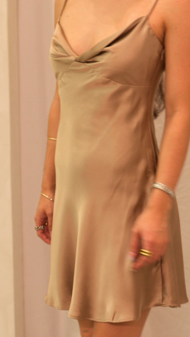 Celest Mini Slip Dress - Dark Taupe