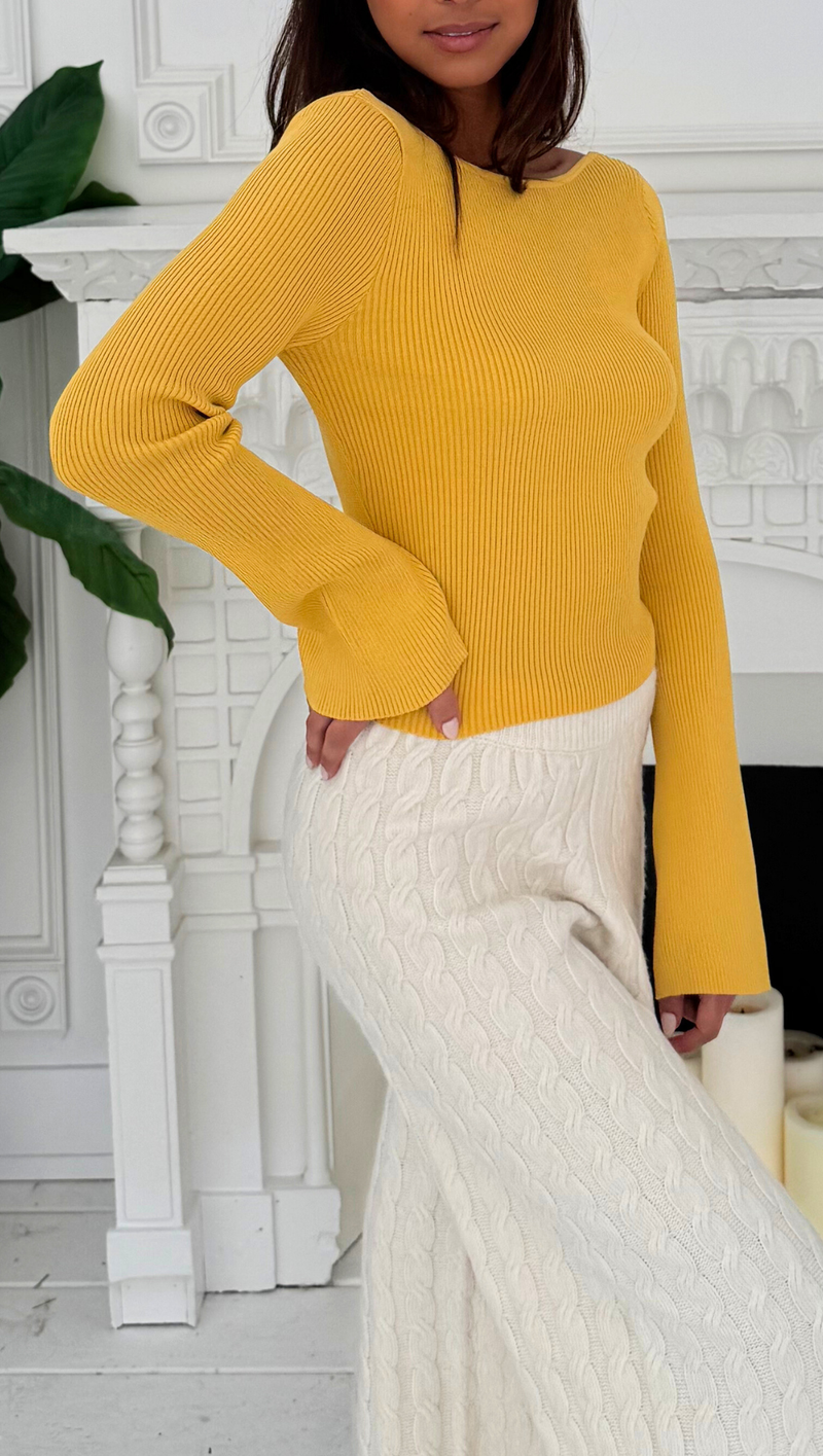 Kimia Bell Sleeve LS - Pastel Yellow