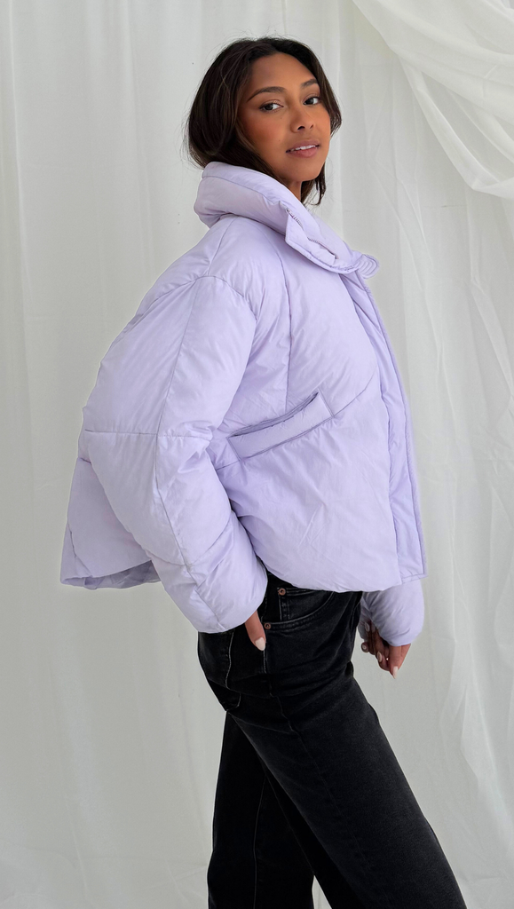 Pippa Puffer Jacket - Gentle Lavender – Van De Vort