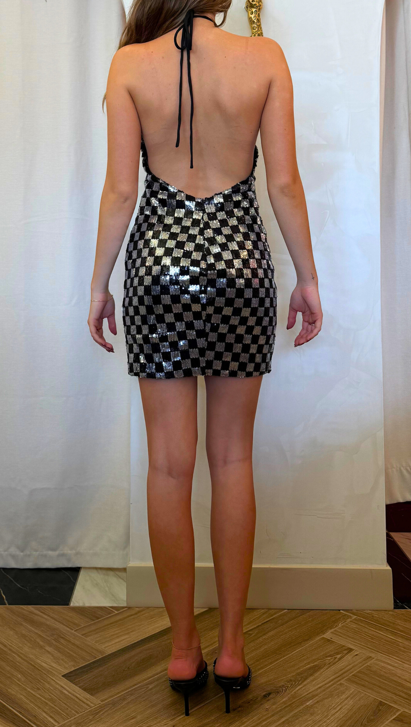 On The Mark Mini Dress - Checkerboard