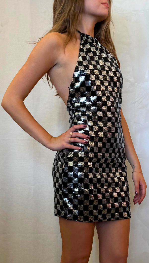 On The Mark Mini Dress - Checkerboard