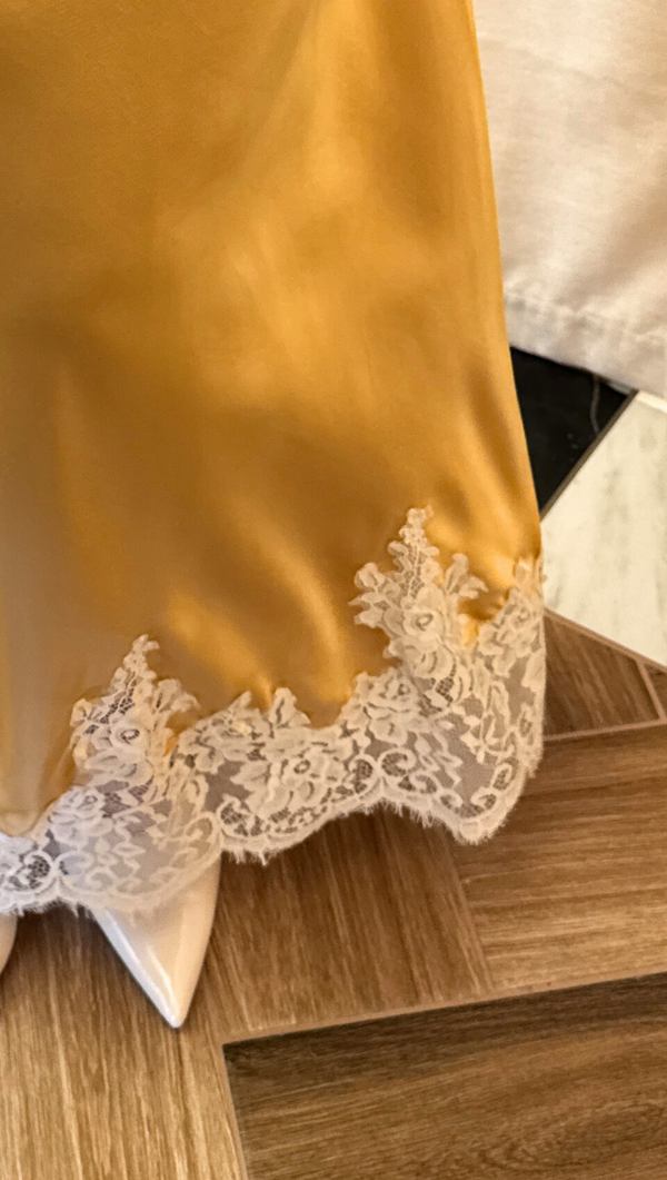 Claire Lace Midi Skirt - Marigold