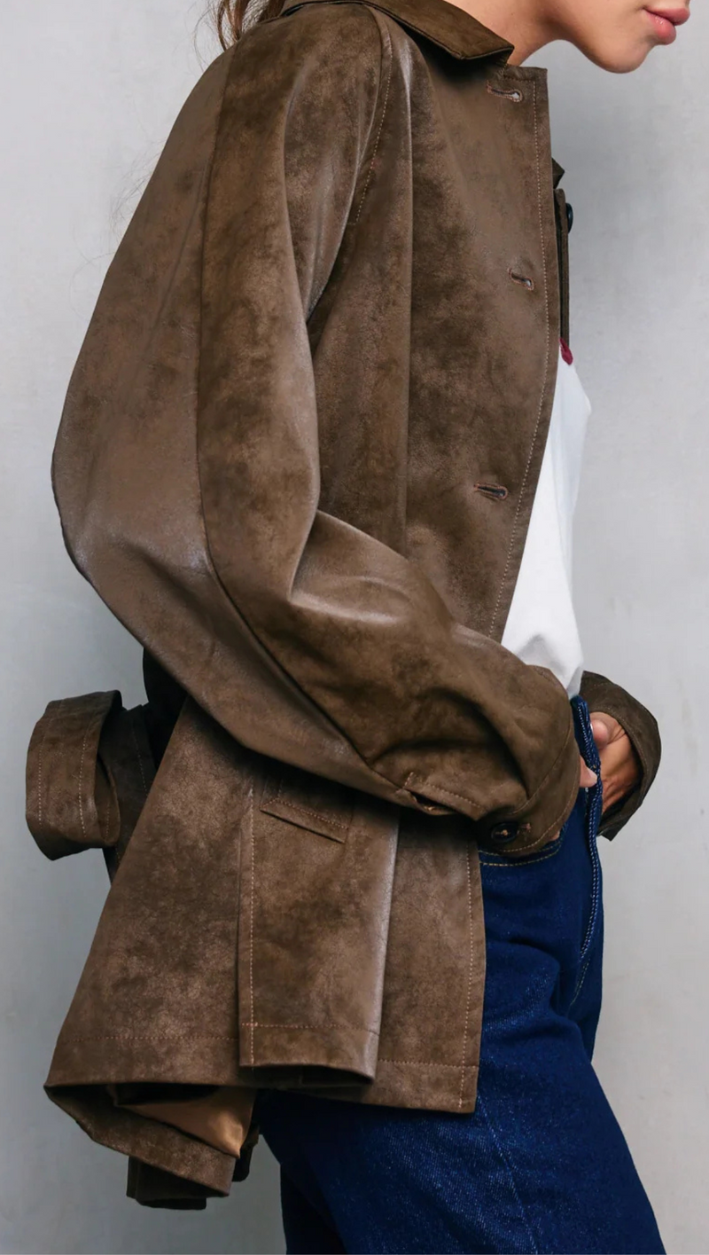 Olsen Belted Jacket - Coffee