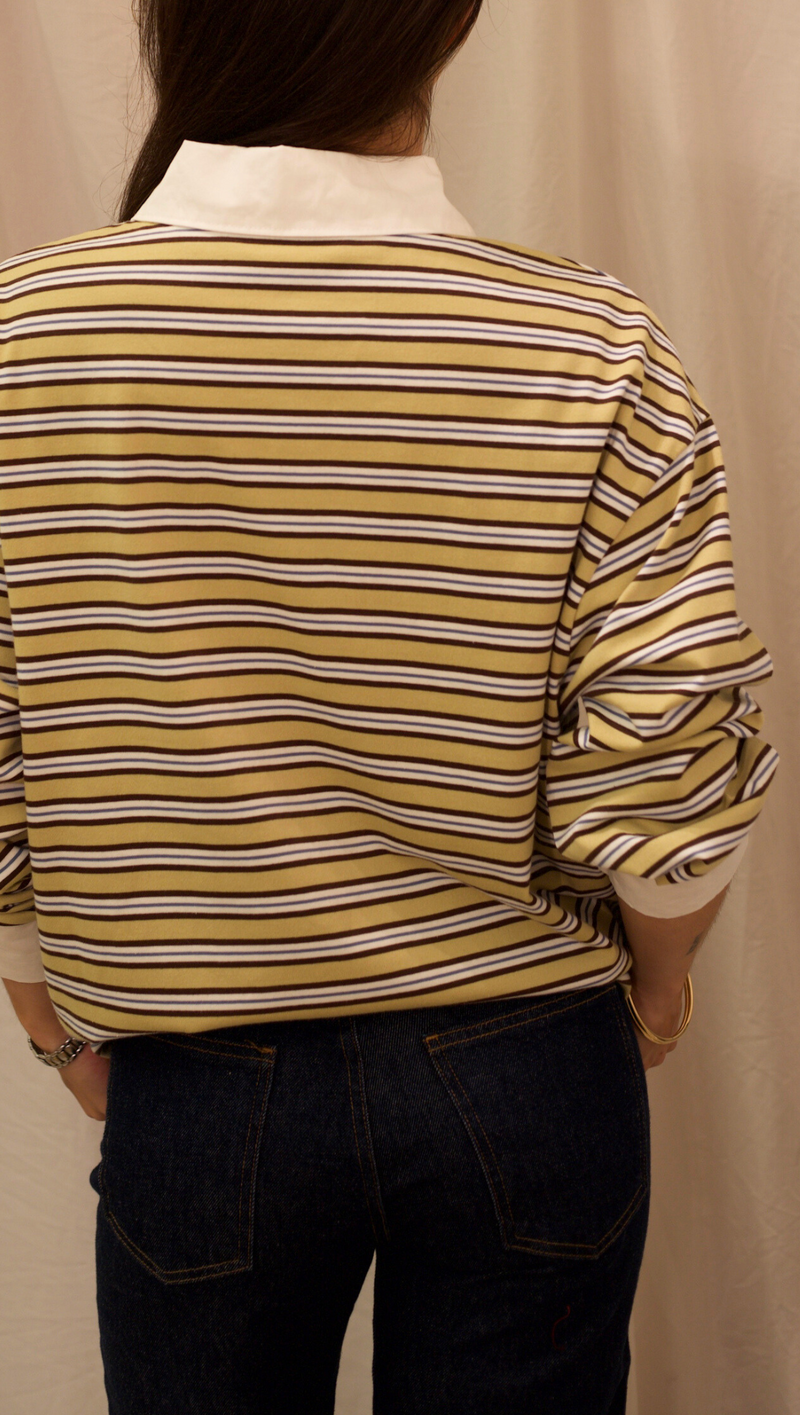Naomi Stripe Polo - Mustard