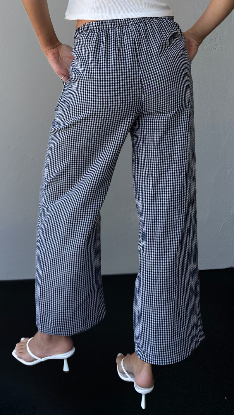 Sterling Gingham Trouser - Black