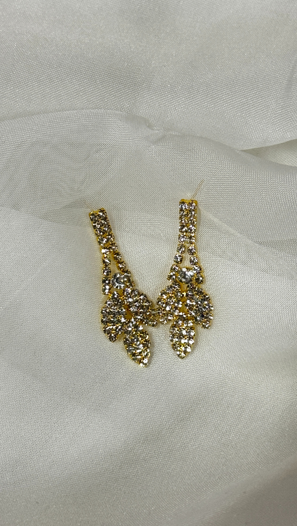 Floral Crystal Drop Earrings