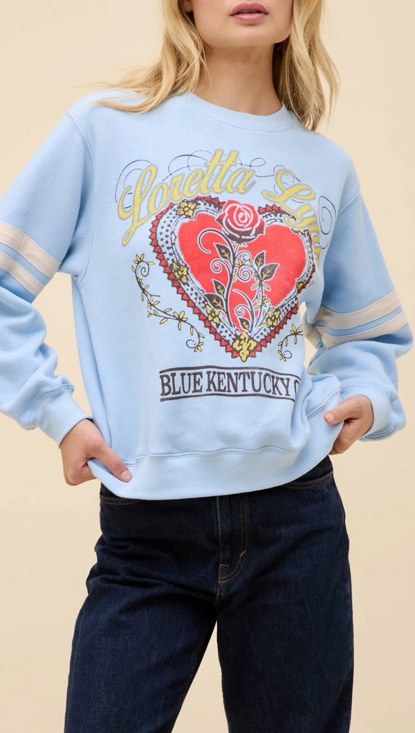 Loretta Lynn Sweatshirt - Baby Blue