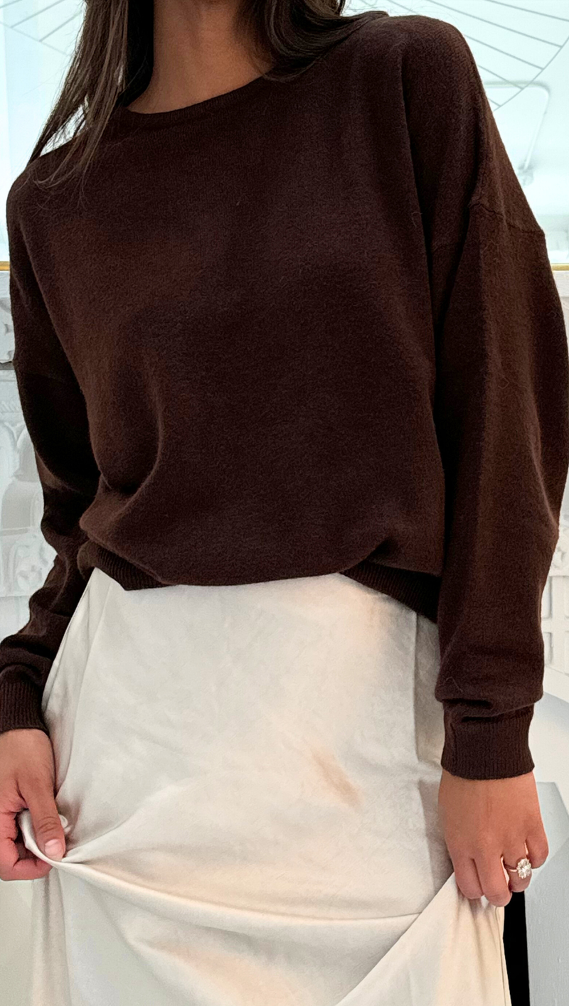 Cashmere Crew - Brown