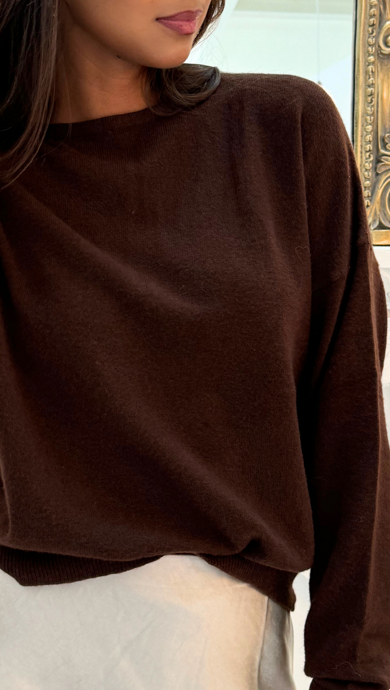 Cashmere Crew - Brown