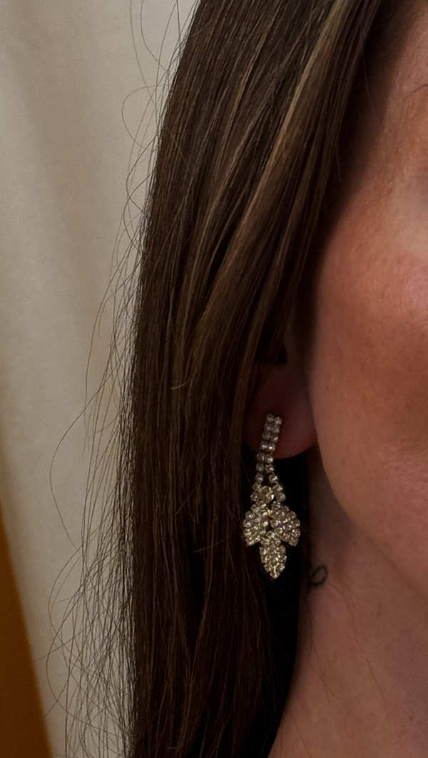 Floral Crystal Drop Earrings