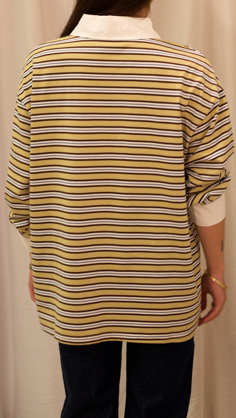 Naomi Stripe Polo - Mustard