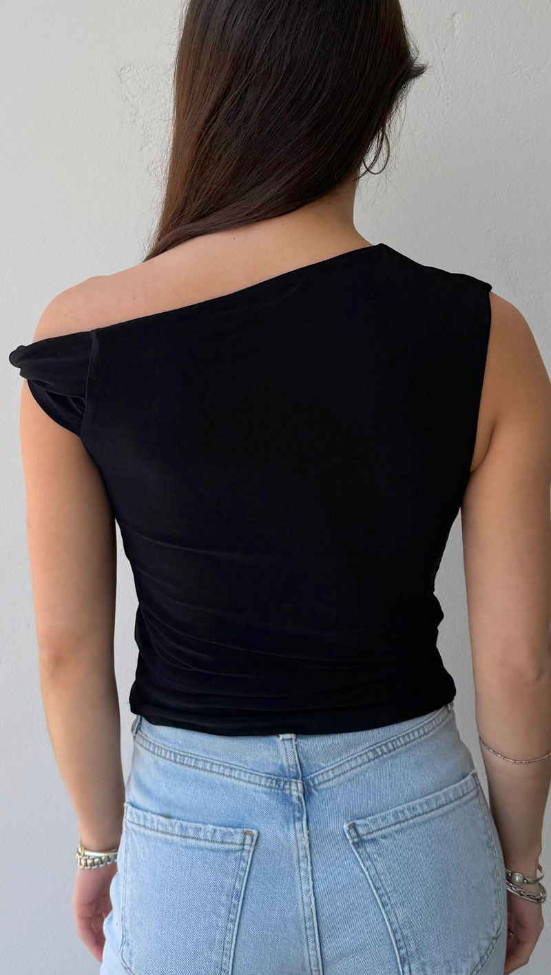 Rowan Asymmetrical Tank - Black
