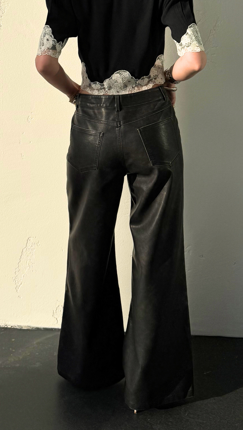 Lo Faux Leather Pants - Black