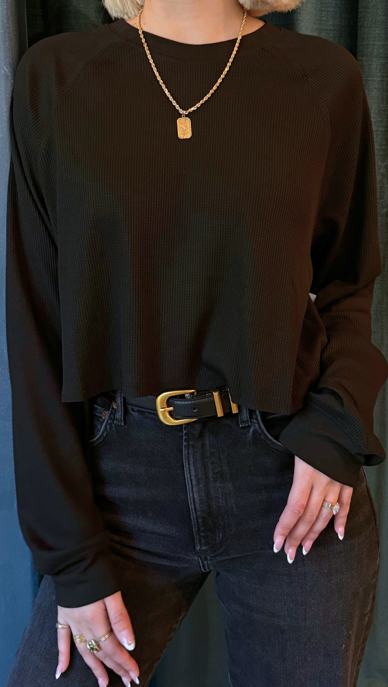 Cropped Thermal - Black