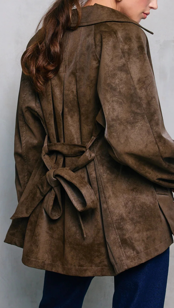 Olsen Belted Jacket - Coffee