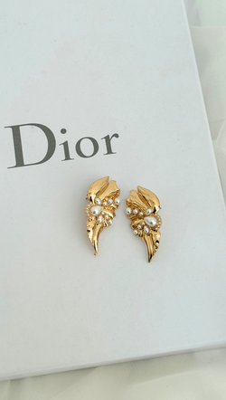 Pearl Encrusted Statement Earring - Gold