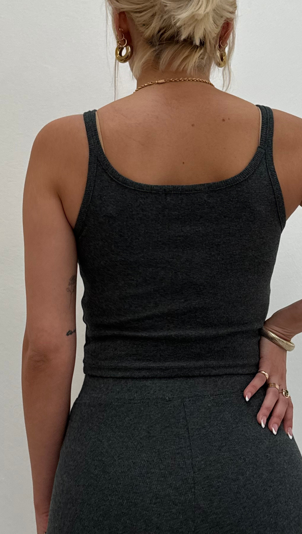 Knit Tank - Charcoal