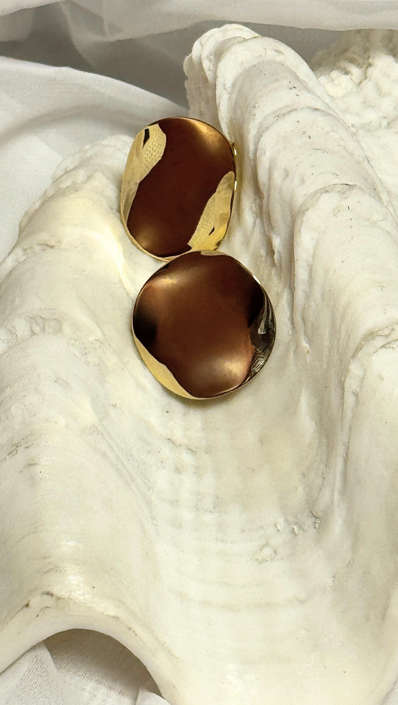 Hammered Gold Fill Large Round Earrings