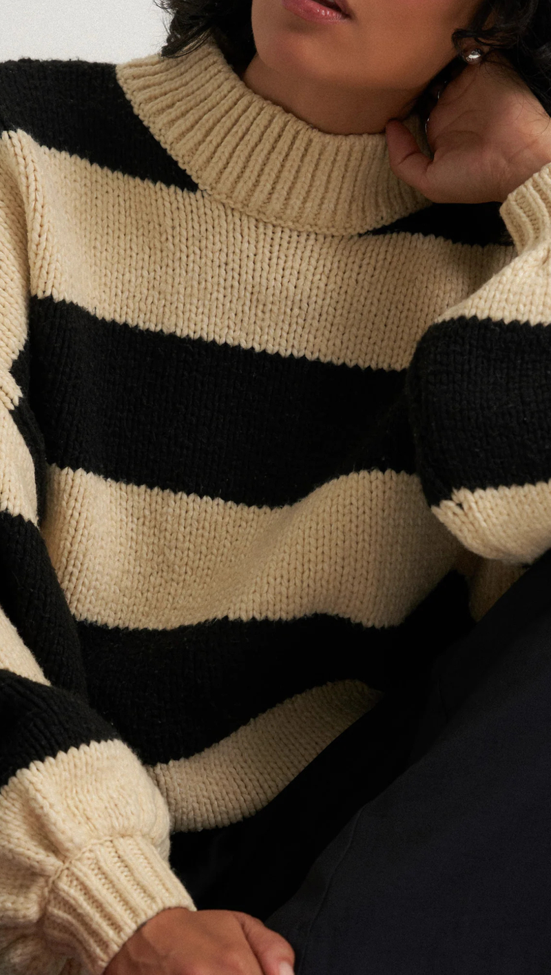 Bellamy Pullover - Black Stripe