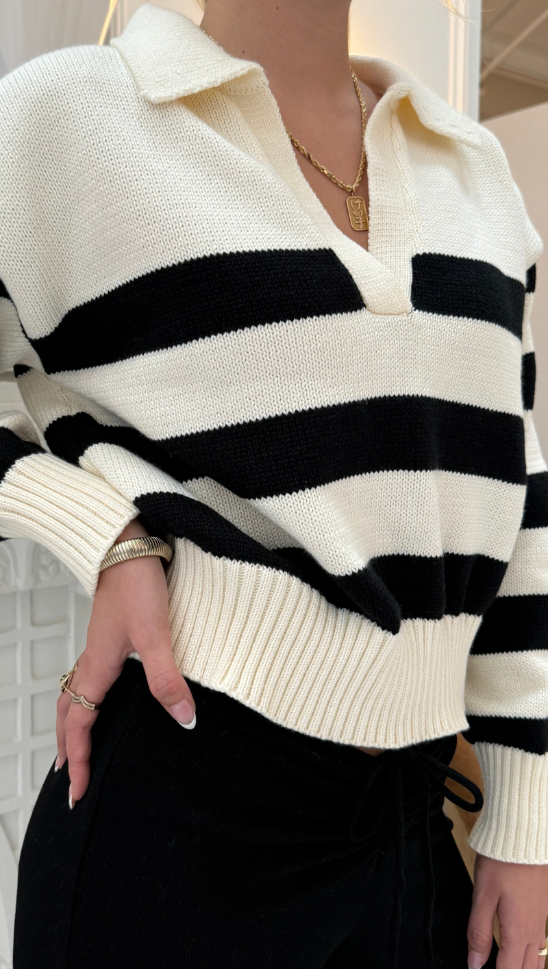 Willow Sweater - Ecru/ Black