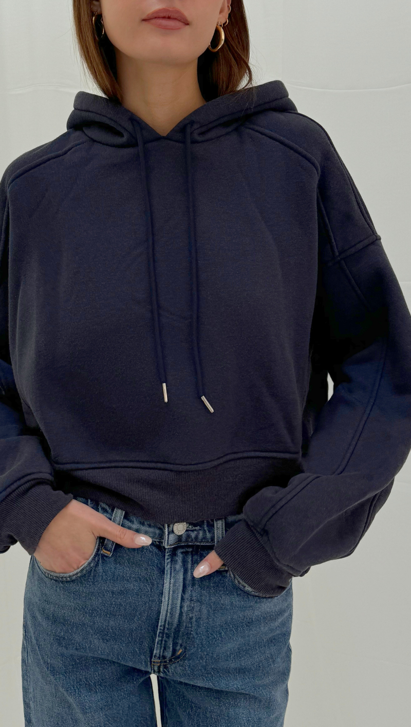 Cropped Pullover - Navy