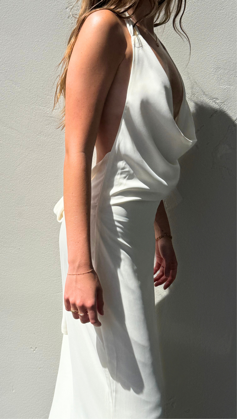 Isla Halter Maxi Dress - Ivory