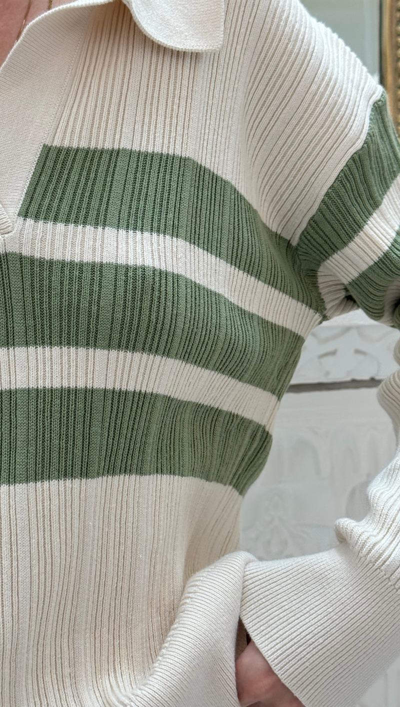 The Heloise Knit Jumper - Crame Pistachio